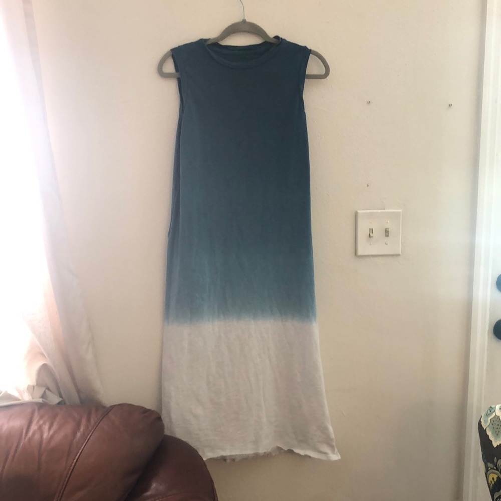 Blue and White Ombré Maxi Tank Dress